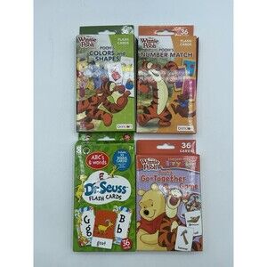Assorted Educational Flash Cards with Winnie The Pooh and Dr. Seuss Ages 3+ NEW